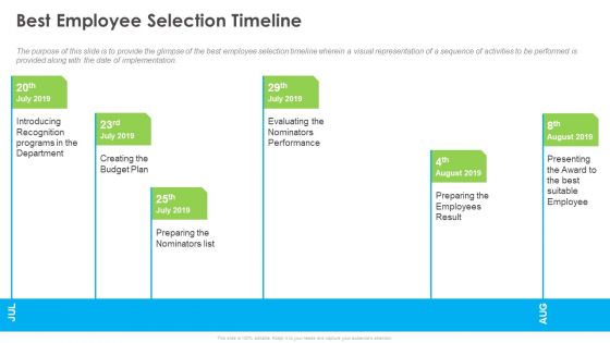 Outstanding Employee Best Employee Selection Timeline Ppt File Graphics Pictures PDF