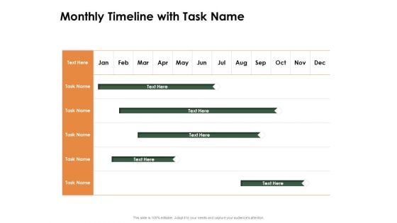 Outstanding Employee Monthly Timeline With Task Name Ppt Layouts Outline PDF