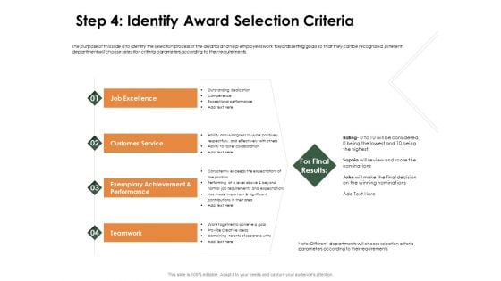 Outstanding Employee Step 4 Identify Award Selection Criteria Portrait PDF