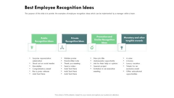 Outstanding Performer Workplace Best Employee Recognition Ideas Ppt Summary Templates PDF