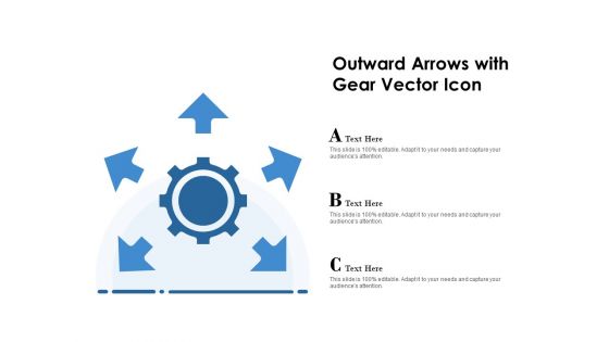 Outward Arrows With Gear Vector Icon Ppt PowerPoint Presentation Portfolio Pictures