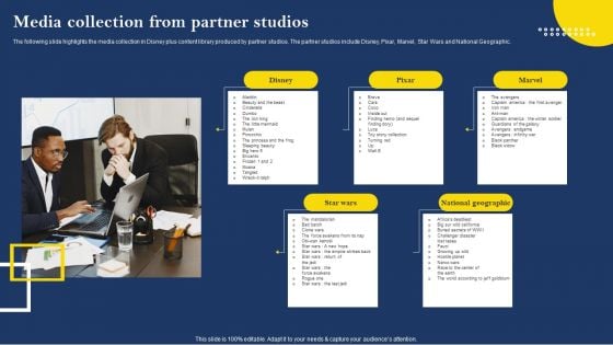 Over The Top Platform Company Profile Media Collection From Partner Studios Template PDF