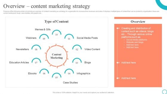 Overview Content Marketing Strategy Marketing Tactics To Enhance Business Elements PDF