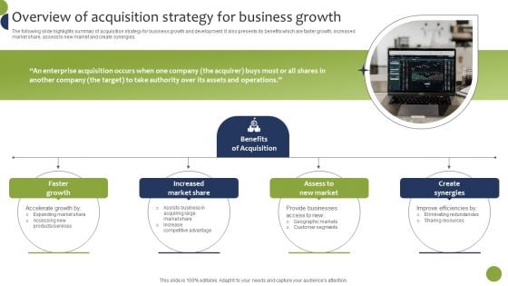 Overview Of Acquisition Strategy For Business Growth Diagrams PDF