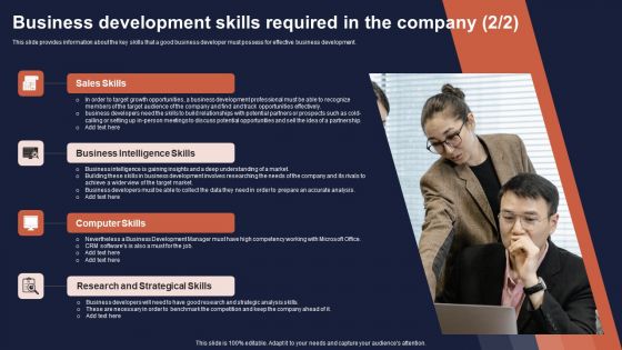 Overview Of Business Growth Plan And Tactics Business Development Skills Required In The Company Information PDF