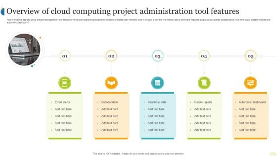 Overview Of Cloud Computing Project Administration Tool Features Ppt Portfolio Guidelines PDF