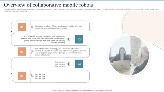 Overview Of Collaborative Mobile Robots Ppt PowerPoint Presentation File Slides PDF Overview Of Collaborative Mobile Robots Ppt PowerPoint Presentation File Slides PDF
