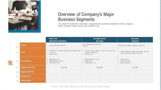 Overview Of Companys Major Business Segments Graphics PDF