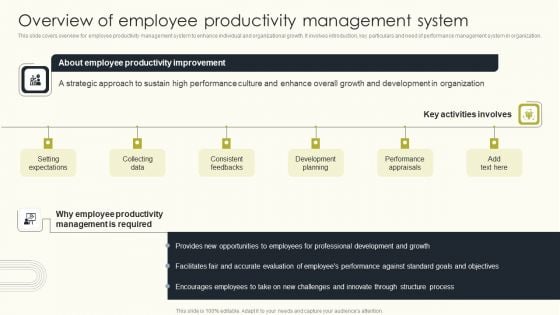 Overview Of Employee Productivity Management System Employee Performance Management Inspiration PDF