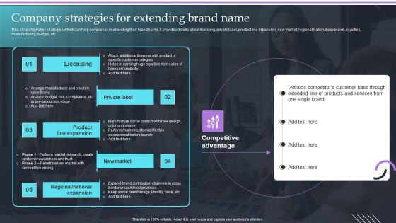 Overview Of Extension Technique Company Strategies For Extending Brand Name Demonstration PDF