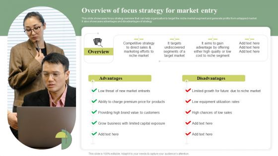 Overview Of Focus Strategy For Market Entry Cost Leadership Differentiation Strategy Elements PDF