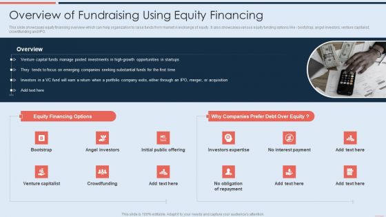 Overview Of Fundraising Using Equity Financing Infographics PDF