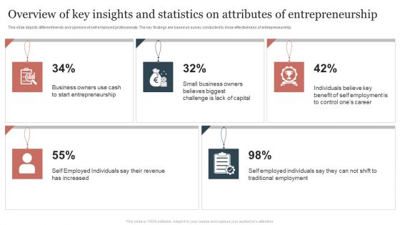 Overview Of Key Insights And Statistics On Attributes Of Entrepreneurship Structure PDF