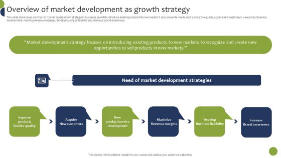 Overview Of Market Development As Growth Strategy Brochure PDF