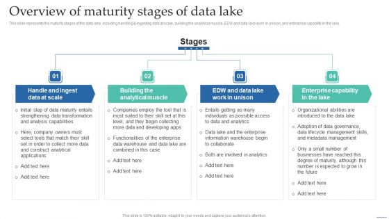 Overview Of Maturity Stages Of Data Lake Data Lake Creation With Hadoop Cluster Summary PDF