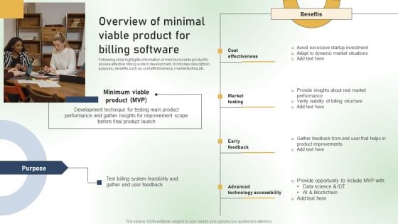 Overview Of Minimal Viable Product For Billing Software Ppt PowerPoint Presentation File Example PDF