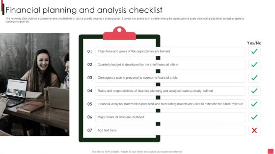 Overview Of Organizational Financial Planning And Analysis Checklist Background PDF