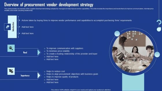 Overview Of Procurement Vendor Development Strategy Template PDF