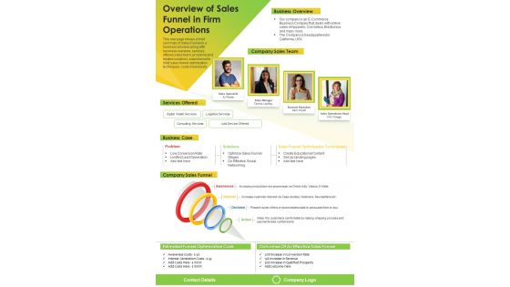 Overview Of Sales Funnel In Firm Operations PDF Document PPT Template Overview Of Sales Funnel In Firm Operations PDF Document PPT Template