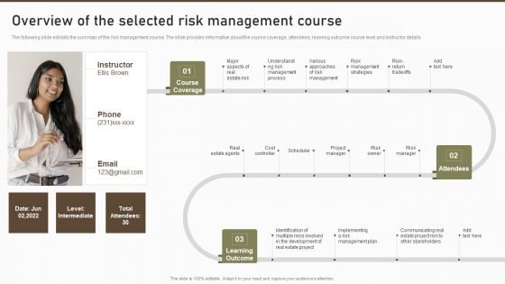 Overview Of The Selected Risk Management Course Summary PDF