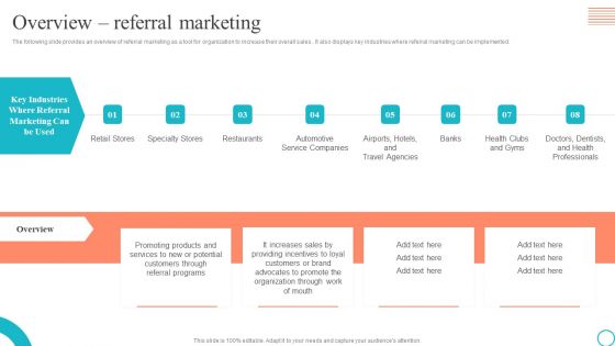 Overview Referral Marketing Marketing Tactics To Enhance Business Background PDF