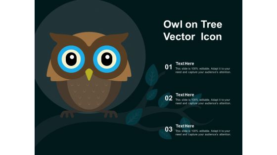 Owl On Tree Vector Icon Ppt PowerPoint Presentation Gallery Structure