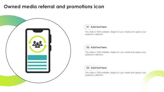 Owned Media Referral And Promotions Icon Summary PDF