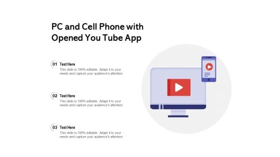 PC And Cell Phone With Opened You Tube App Ppt PowerPoint Presentation Summary Ideas PDF