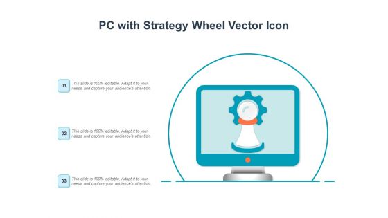 PC With Strategy Wheel Vector Icon Ppt PowerPoint Presentation Icon Pictures PDF