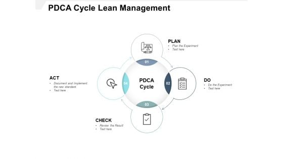 PDCA Cycle Lean Management Ppt PowerPoint Presentation Layouts Portfolio