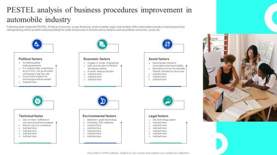 PESTEL Analysis Of Business Procedures Improvement In Automobile Industry Diagrams PDF