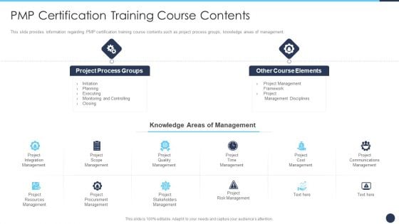 PMP Certification Training Course Contents Ppt Layouts Elements PDF