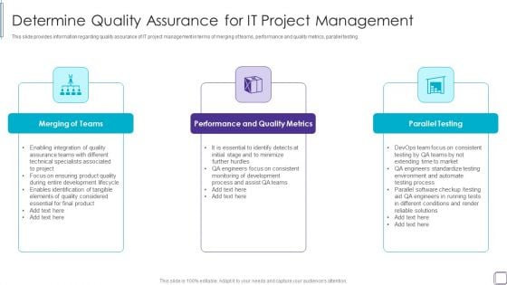 PMP Success Factors IT Determine Quality Assurance For IT Project Management Background PDF