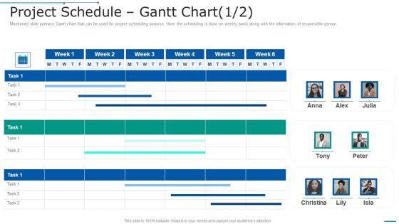 PMP Toolkit Project Schedule Gantt Chart Task Ppt Show Diagrams PDF