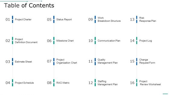 PMP Toolkit Table Of Contents Ppt Picture PDF
