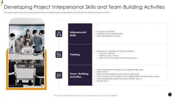 PMP Tools Developing Project Interpersonal Skills And Team Building Activities Infographics PDF