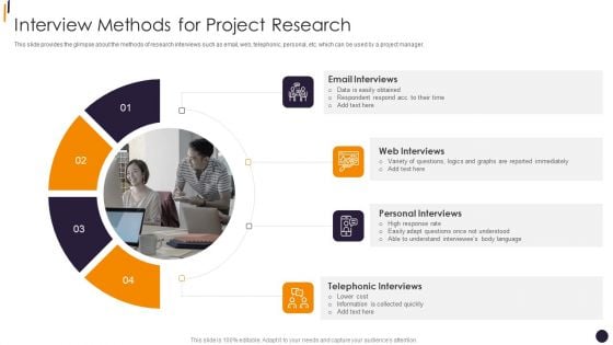 PMP Tools Interview Methods For Project Research Summary PDF