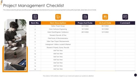 PMP Tools Project Management Checklist Guidelines PDF