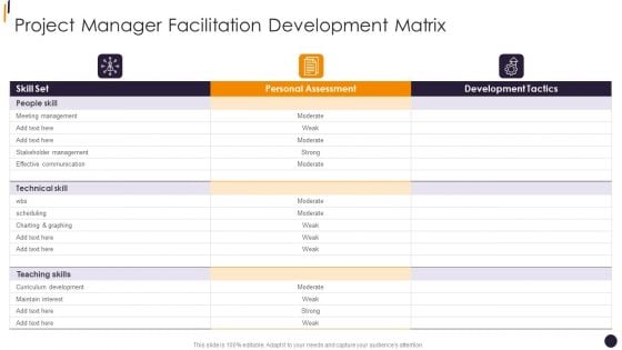 PMP Tools Project Manager Facilitation Development Matrix Ideas PDF