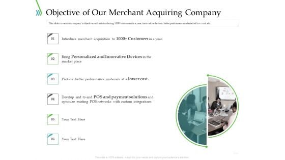 POS For Retail Transaction Objective Of Our Merchant Acquiring Company Background PDF