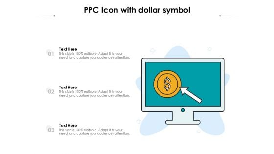 PPC Icon With Dollar Symbol Ppt PowerPoint Presentation Portfolio Pictures PDF