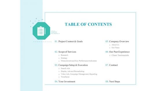 PPC Services And Adwords Management TABLE OF CONTENTS Topics PDF