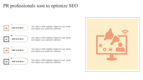 PR Professionals Icon To Optimize SEO Ideas PDF