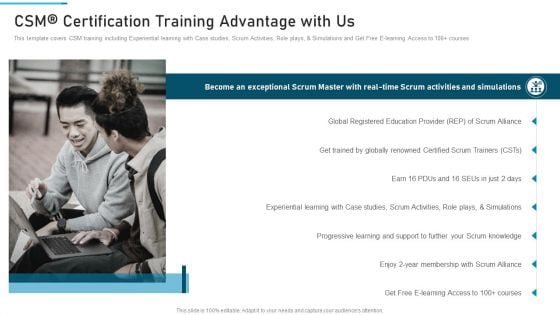 PSM Training Proposal IT CSM Certification Training Advantage With Us Diagrams PDF