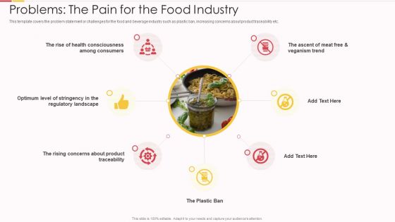 Packed Food Investor Funding Problems The Pain For The Food Industry Ppt Styles Example Introduction PDF