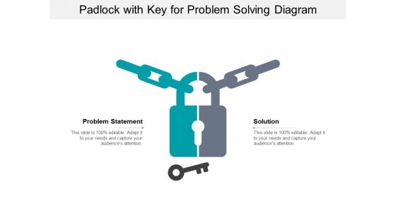 Padlock With Key For Problem Solving Diagram Ppt PowerPoint Presentation Summary Background Images