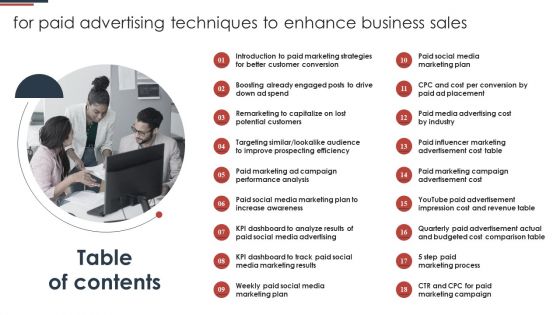 Paid Advertising Techniques To Enhance Business Sales For Paid Advertising Techniques To Enhance Business Sales Icons PDF