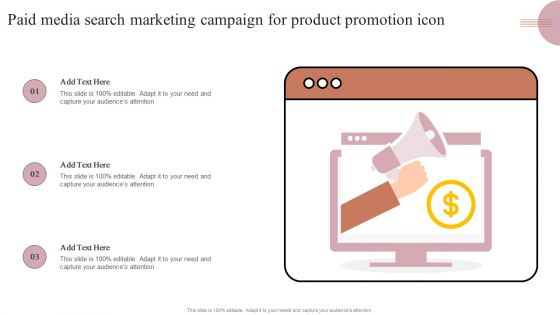 Paid Media Search Marketing Campaign For Product Promotion Icon Demonstration PDF