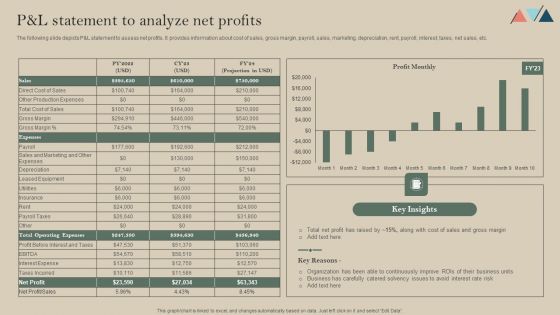 Pand L Statement To Analyze Net Profits Infographics PDF