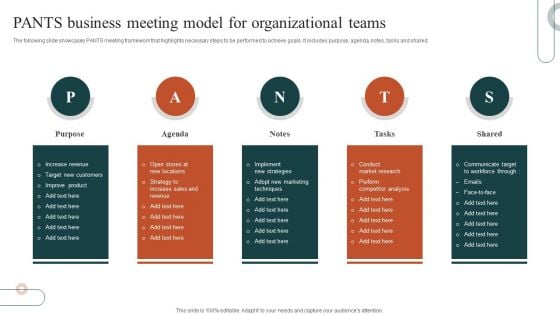 Pants Business Meeting Model For Organizational Teams Brochure PDF